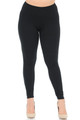 Black Wholesale Buttery Soft Basic Solid High Waisted Plus Size Leggings - 3X-5X - 5 Inch - Front Image