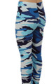Wholesale Buttery Soft Blue Camouflage Kids Leggings - EEVEE