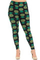 Wholesale Buttery Soft Green Pineapple High Waisted Plus Size Leggings - EEVEE