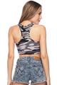 Wholesale Buttery Soft Charcoal Camouflage Women's Bra Top Back