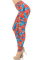 Wholesale Buttery Smooth Red and Blue Cactus Leggings
