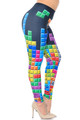 Wholesale Creamy Soft Tetris Extra Plus Size Leggings - 3X-5X - USA Fashion™