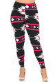 Wholesale Buttery Smooth Magenta Aztec Tribal Plus Size Leggings