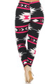 Wholesale Buttery Smooth Magenta Aztec Tribal Plus Size Leggings