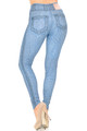 Wholesale Creamy Soft Beautiful Blue Jean Leggings - USA Fashion™