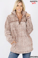 Wholesale Popcorn Sherpa Half Zip Pullover with Side Pockets