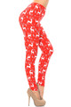Wholesale Buttery Soft Prancing Christmas Reindeer Extra Plus Size Leggings - 3X-5X