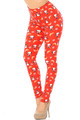 Wholesale Buttery Soft Ruby Red Penguins Mistletoe and Snowflake Plus Size Leggings
