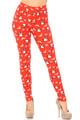 Wholesale Buttery Smooth Ruby Red Penguins Mistletoe and Snowflake Extra Plus Size Leggings - 3X-5X