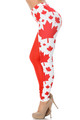 Wholesale Creamy Soft Canadian Flag Plus Size Leggings