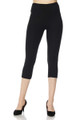 Wholesale Buttery Smooth High Waisted Basic Solid Capri - 3 Inch Waist