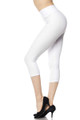 Wholesale Buttery Soft High Waisted Basic Solid Capri - 3 Inch Waist