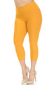 Wholesale Buttery Smooth Basic Solid High Waisted Extra Plus Size Capri - 5 Inch - 3X-5X - New Mix