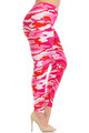 Wholesale Buttery Soft Pink Camouflage Plus Size Leggings - EEVEE
