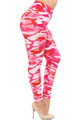 Wholesale Buttery Soft Pink Camouflage High Waisted Plus Size Leggings - EEVEE