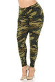 Wholesale Buttery Soft Green Camouflage Plus Size Leggings - EEVEE