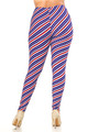 Wholesale Buttery Smooth Spiral Stars and Stripes Extra Plus Size Leggings - 3X-5X
