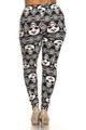 Wholesale Buttery Smooth Plus Size Tribal Skull Leggings