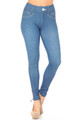 Wholesale Creamy Soft Dark Blue Denim Jean Plus Size Leggings - By USA Fashion™