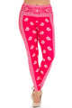 Wholesale Creamy Soft Red Bandana Plus Size Leggings - USA Fashion™