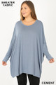 Front view of Cement Wholesale Oversized Round Neck Poncho Plus Size Sweater