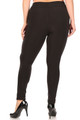 Wholesale Black High Waisted Plus Size Treggings with Zipper Accent Pockets