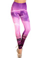 Wholesale Creamy Soft Pink Lightning Storm Plus Size Leggings - USA Fashion™