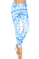 Wholesale Creamy Soft Bursting Blue Mandala Leggings - USA Fashion™