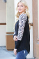 Wholesale Leopard Contrast Long Sleeve Rayon Plus Size Top