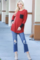 Ruby Wholesale Contrast Cuff Long Sleeve Top with Front Pocket