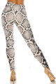 Wholesale Creamy Soft Ivory Python Plus Size Leggings - USA Fashion™