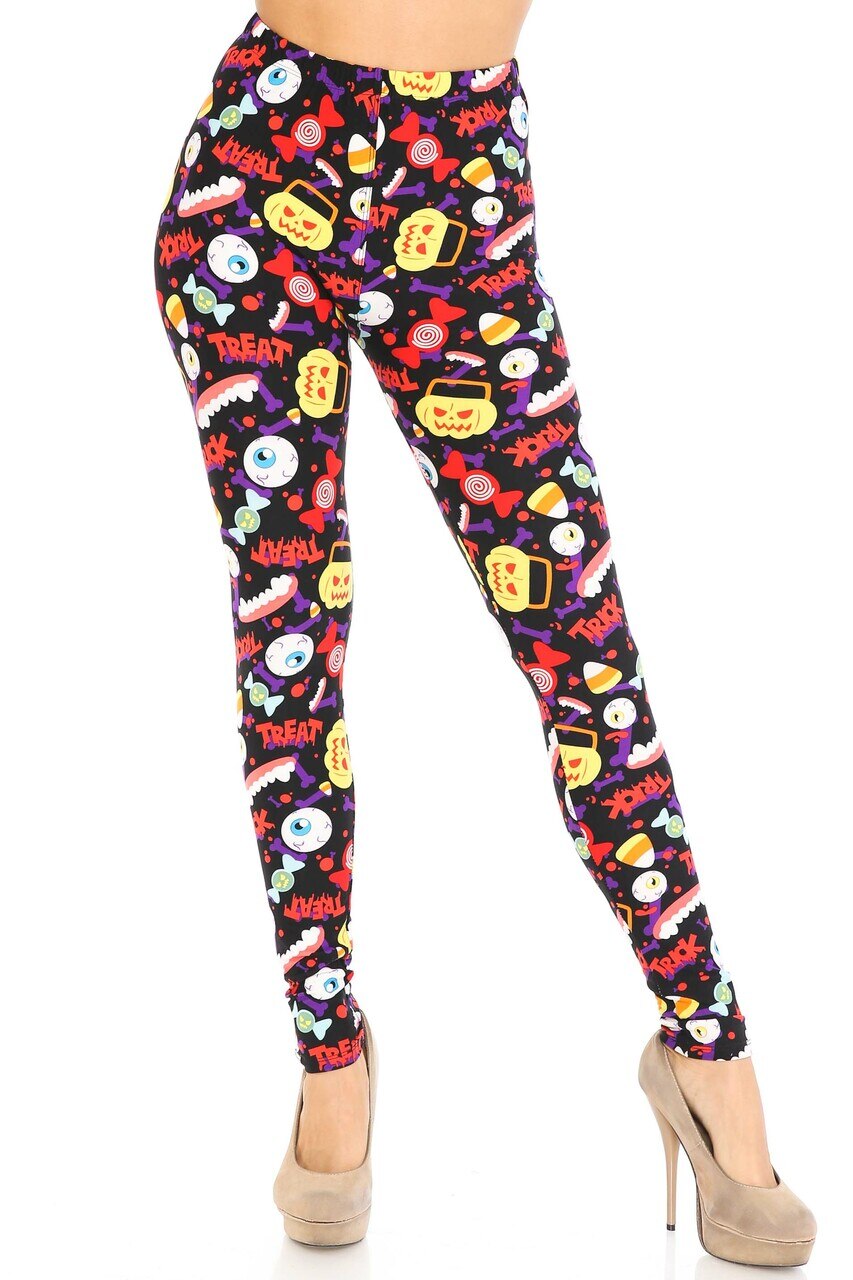 Wholesale Buttery Smooth Trick or Treat Extra Plus Size Leggings - 3X-5X