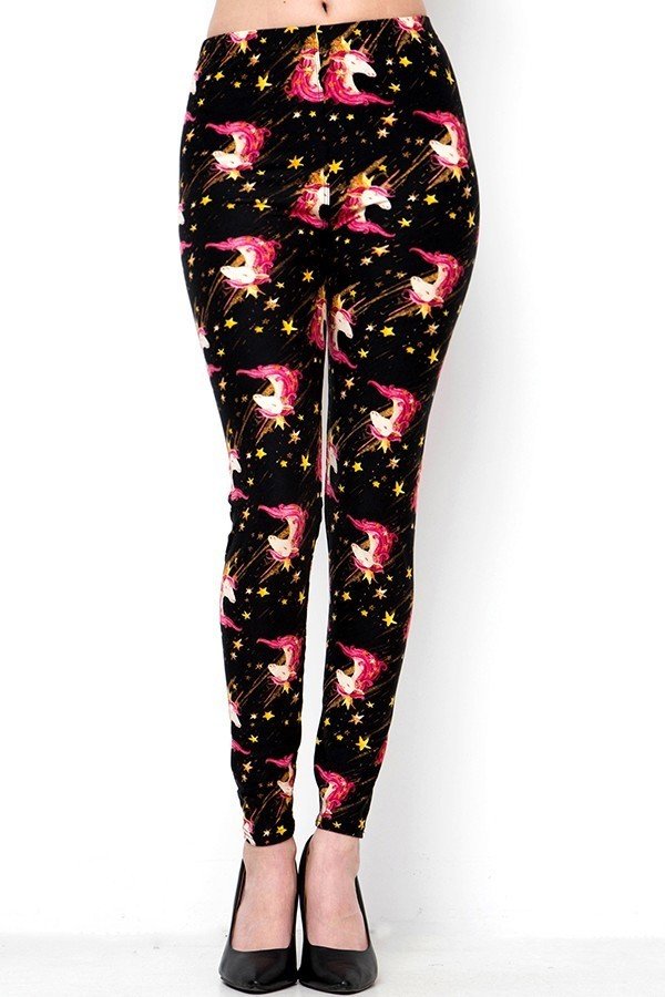 Wholesale Buttery Smooth Twinkle Unicorn Extra Plus Size Leggings - 3X - 5X