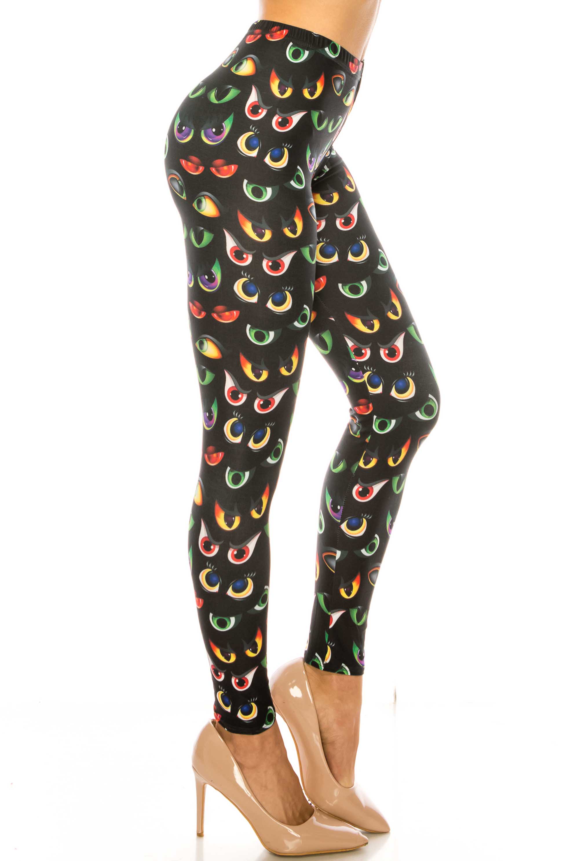 Wholesale Creamy Soft Evil Cartoon Eyes Kids Leggings - USA Fashion™