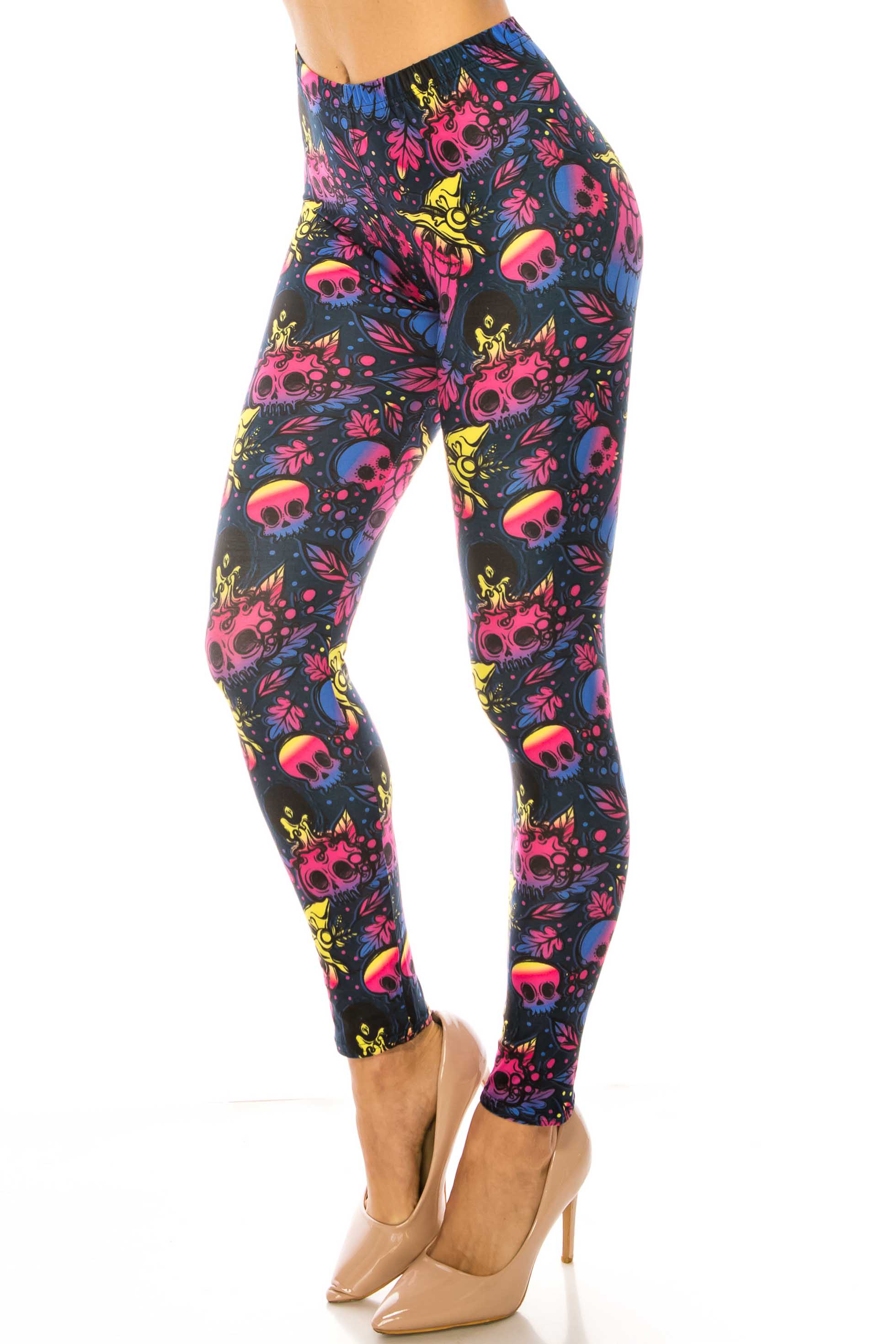 Wholesale Creamy Soft Autumn Ombre Skulls Kids Leggings - USA Fashion™