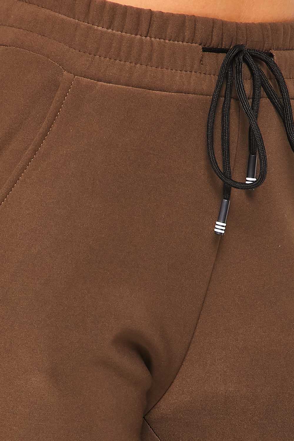 Wholesale Scuba Solid Thick Fleece Lined Jogger Pocket Zipper & Drawstring