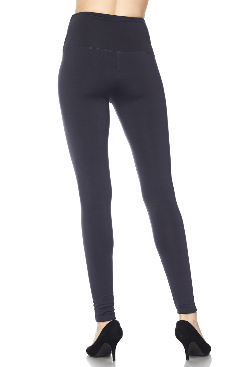 Wholesale High Waisted Fleece Lined Leggings - 5 Inch Waistband