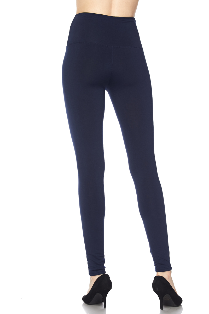 Wholesale High Waisted Fleece Lined Leggings - 5 Inch Waistband