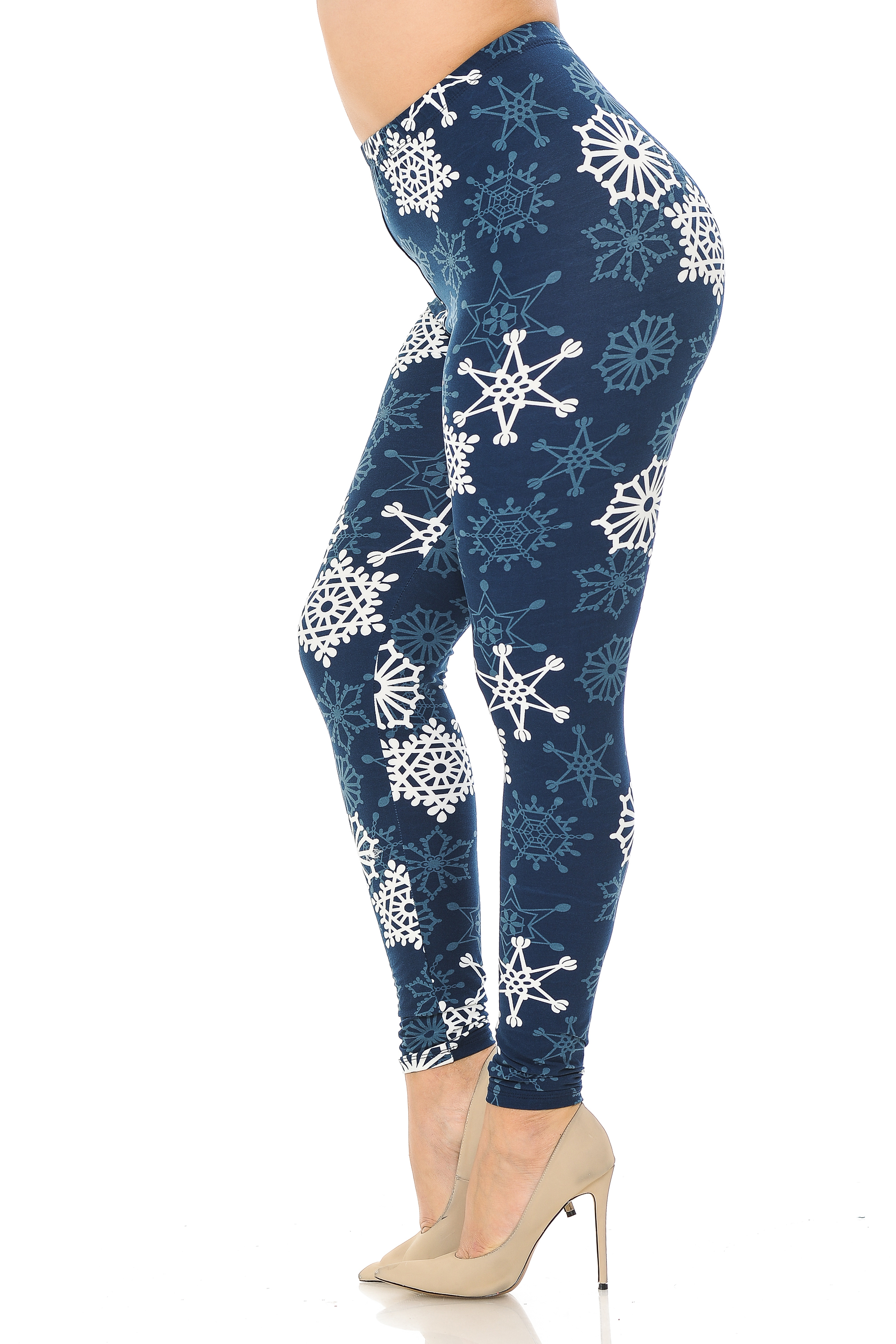 Wholesale Buttery Smooth Gorgeous Snowflakes Plus Size Leggings