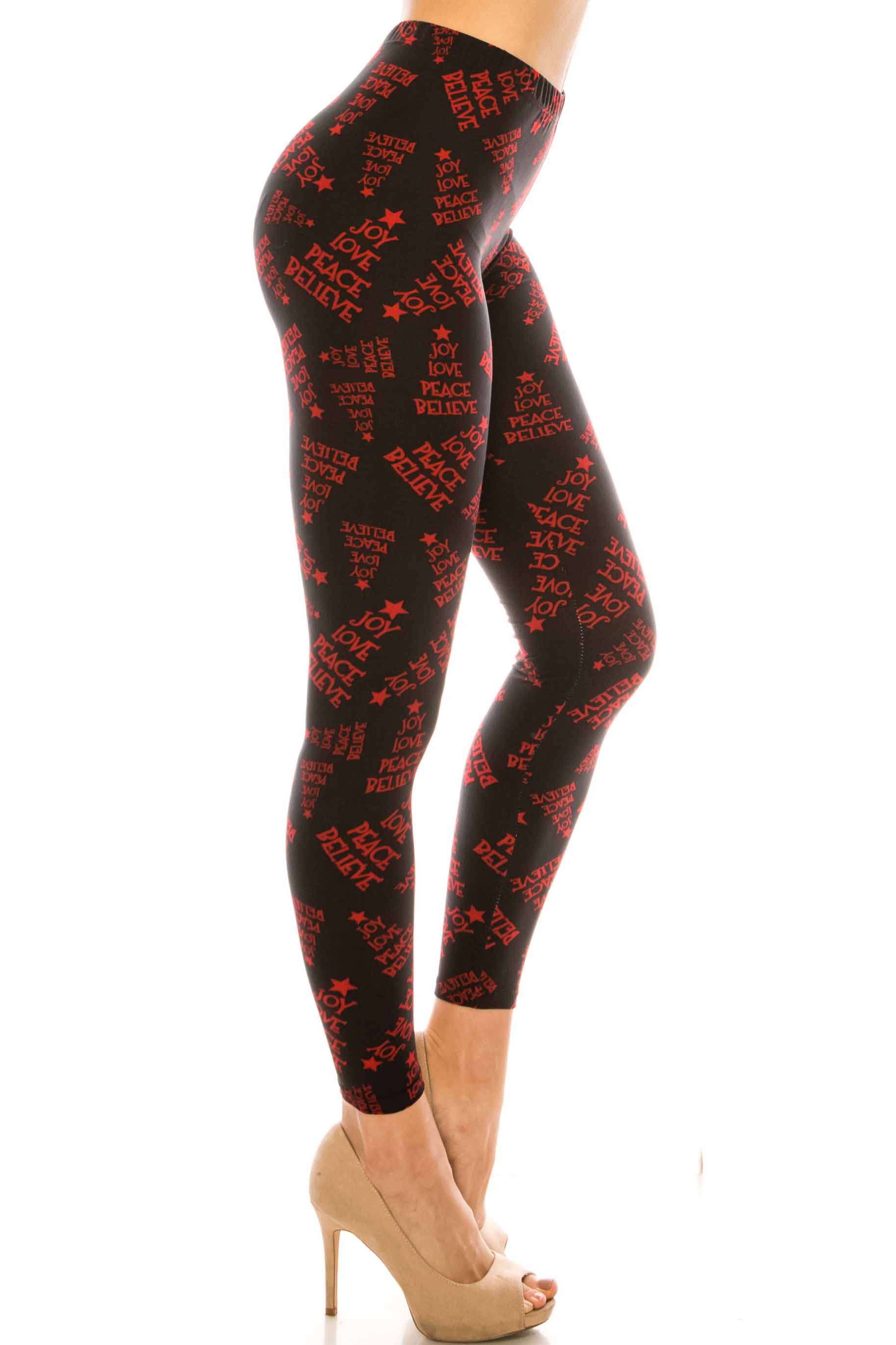 Wholesale Buttery Smooth Joy Love Peace Believe Holiday Leggings
