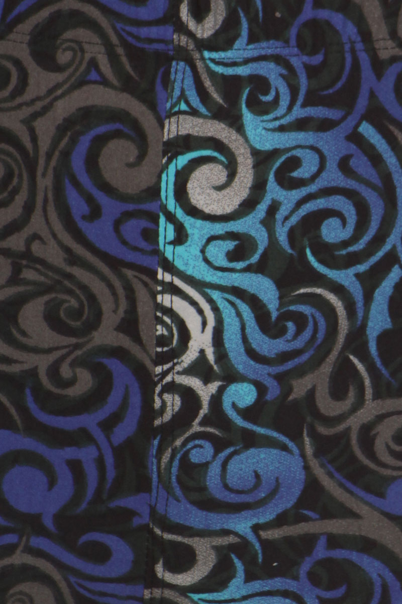 Close up fabric image of Wholesale Buttery Smooth Blue Tangled Swirl Leggings