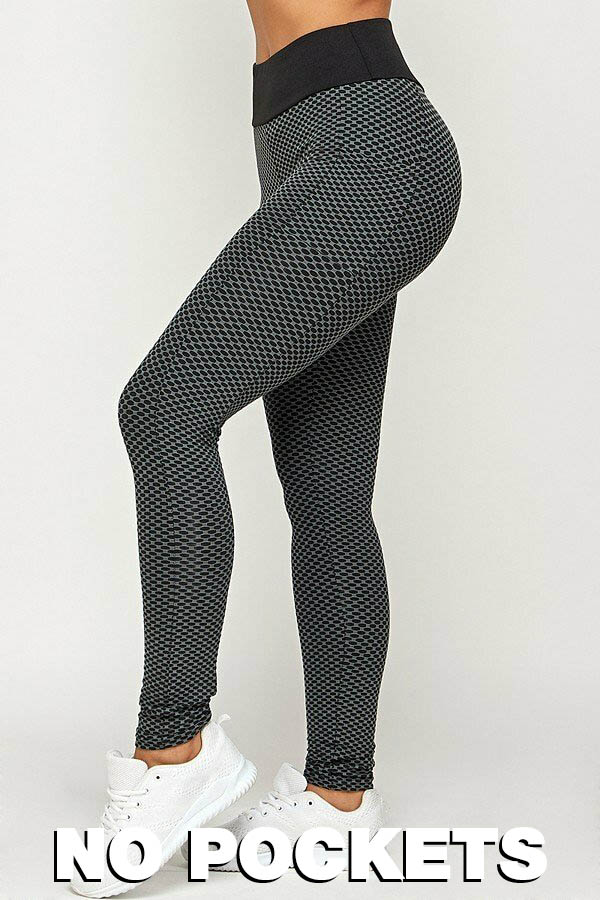 Wholesale Contrast Textured Scrunch Butt Leggings - NO POCKETS