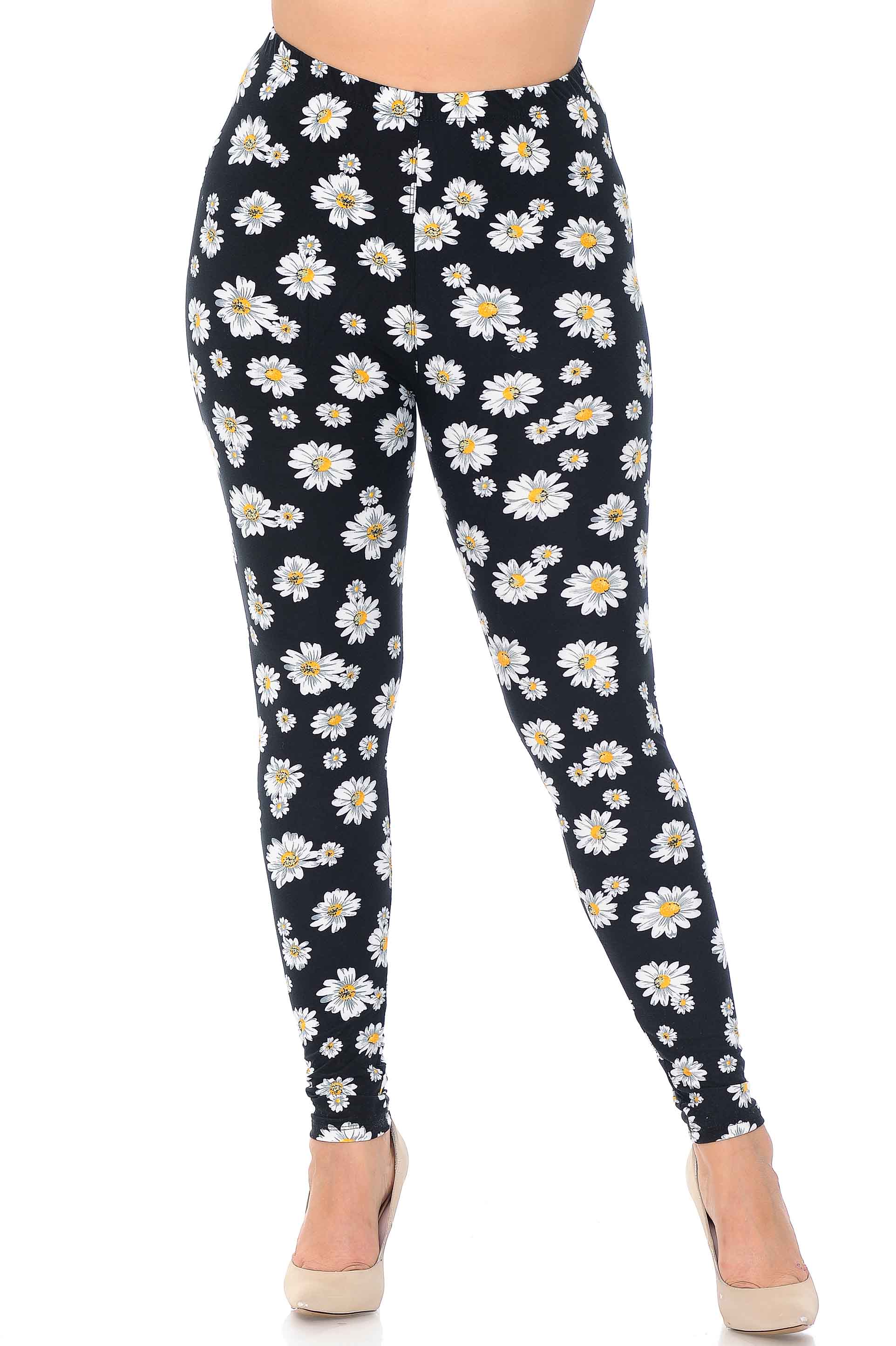 Wholesale Buttery Smooth Daisy Extra Plus Size Leggings - 3X-5X