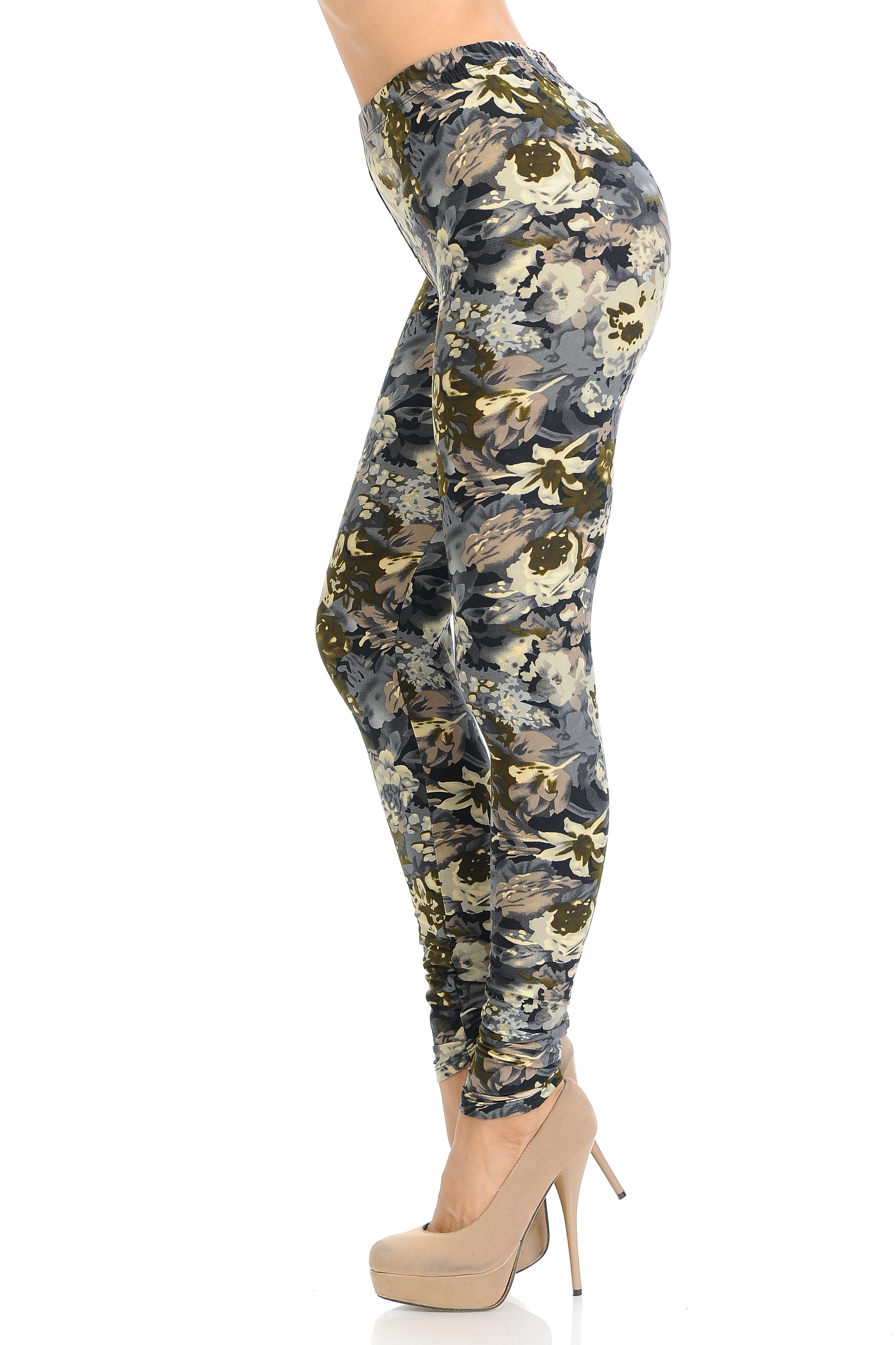 Wholesale Buttery Smooth Earthen Watercolor Floral Leggings