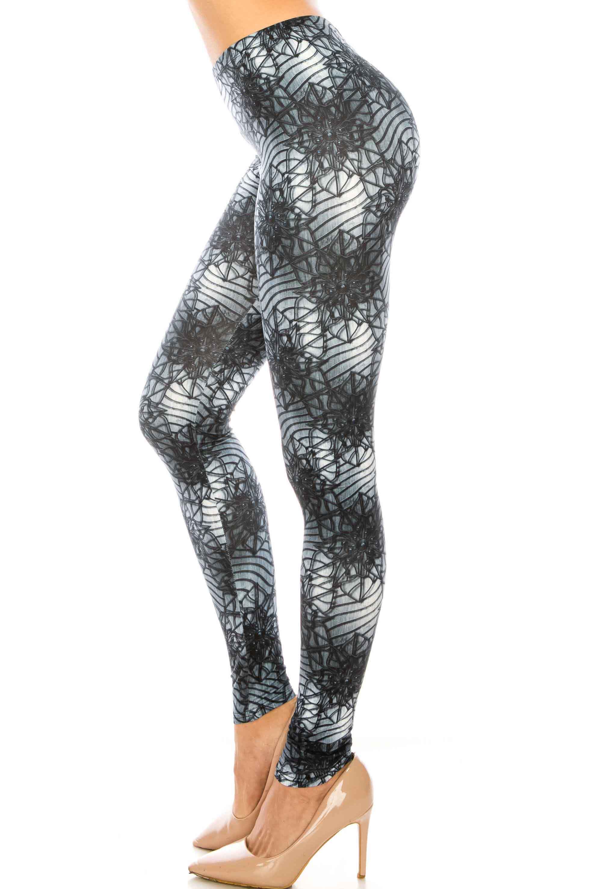 Wholesale Creamy Soft 3D Floral Helix Leggings - USA Fashion