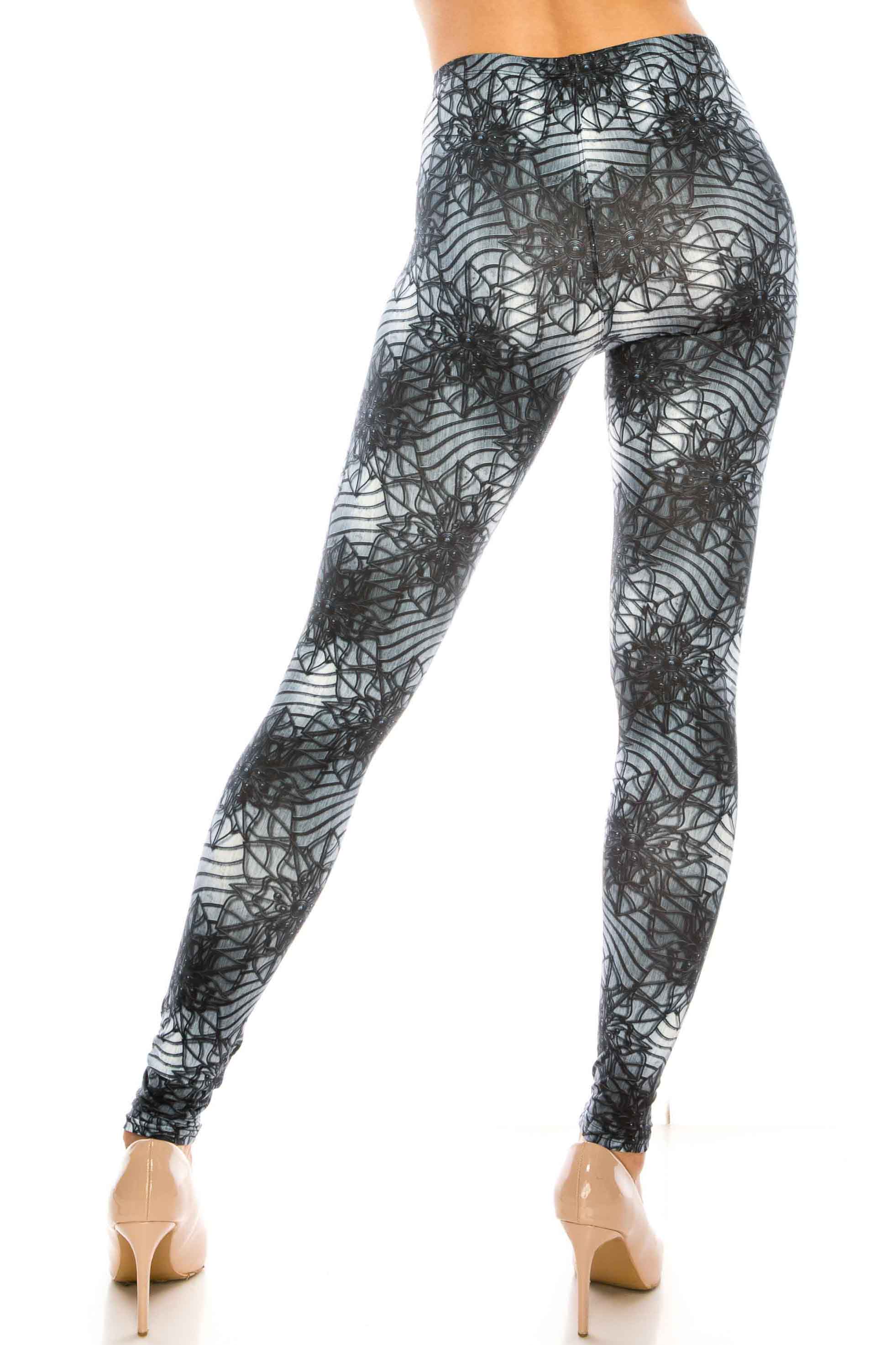 Wholesale Creamy Soft 3D Floral Helix Plus Size Leggings