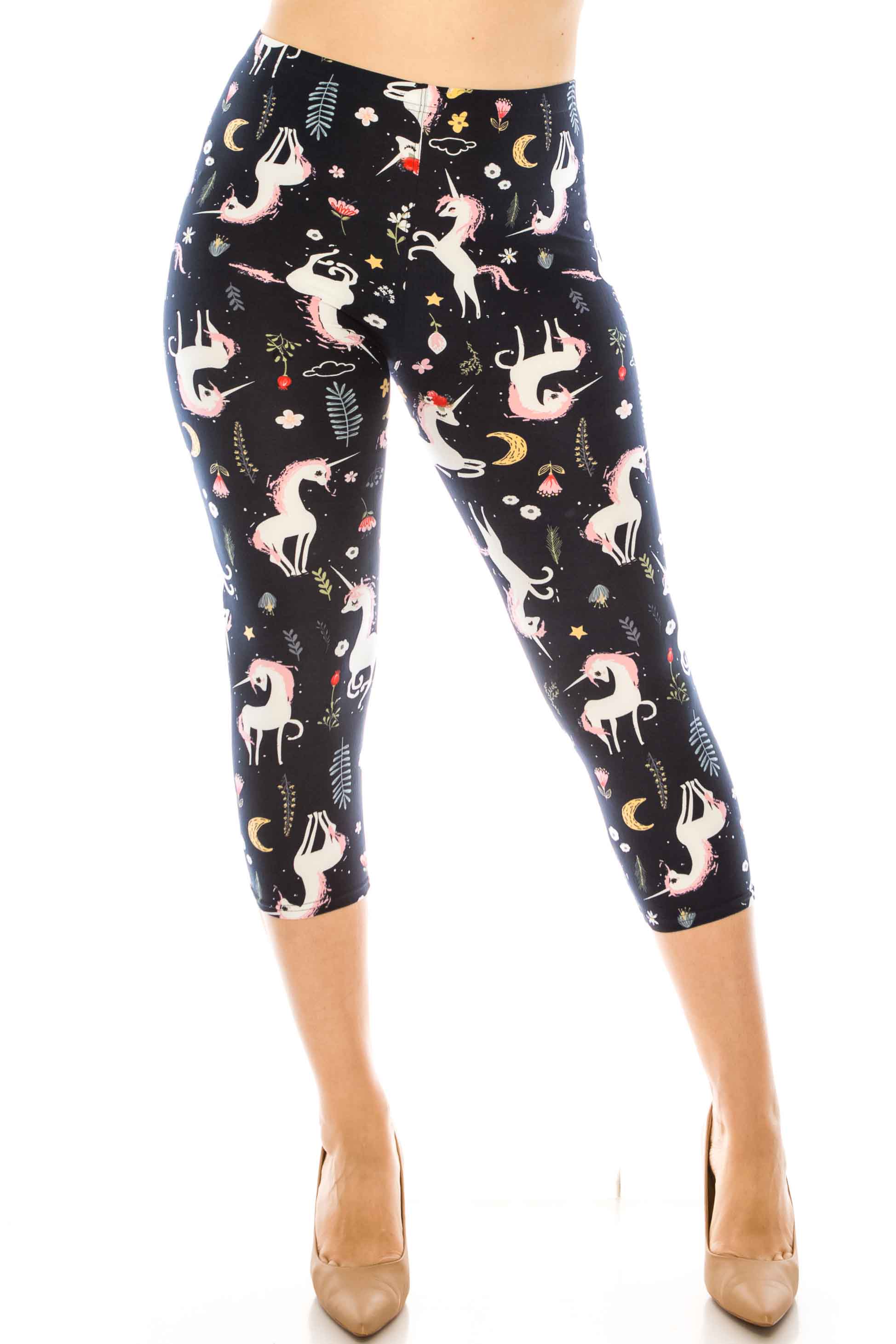 Wholesale Buttery Smooth Unicorns by Night Plus Size Capri