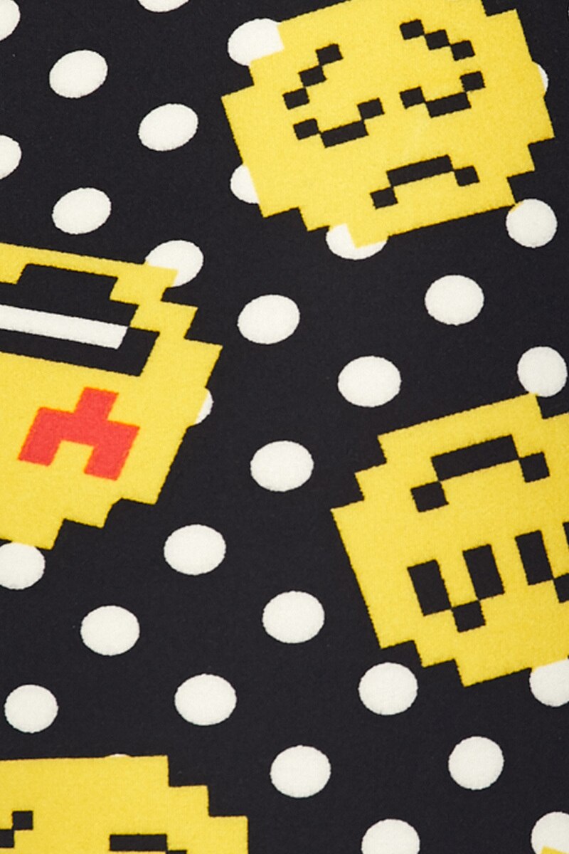 Wholesale Buttery Smooth Retro Pixel Arcade Emoji Plus Size Capris