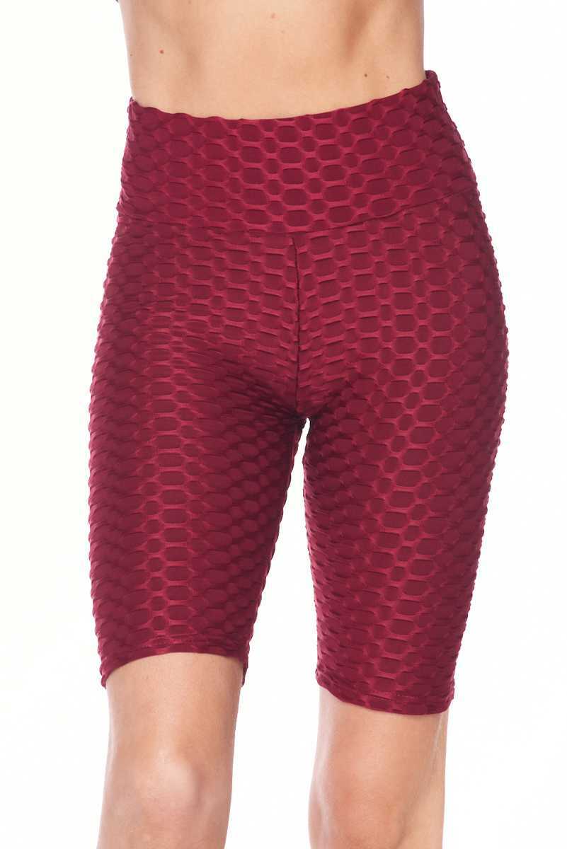 Wholesale Scrunch Butt Textured High Waisted Shorts