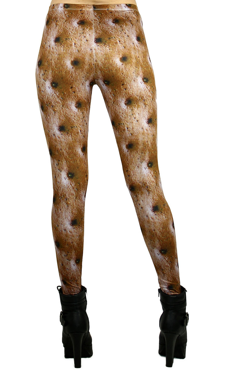 Back side  image of Brushed Graphic Print Cookie Leggings